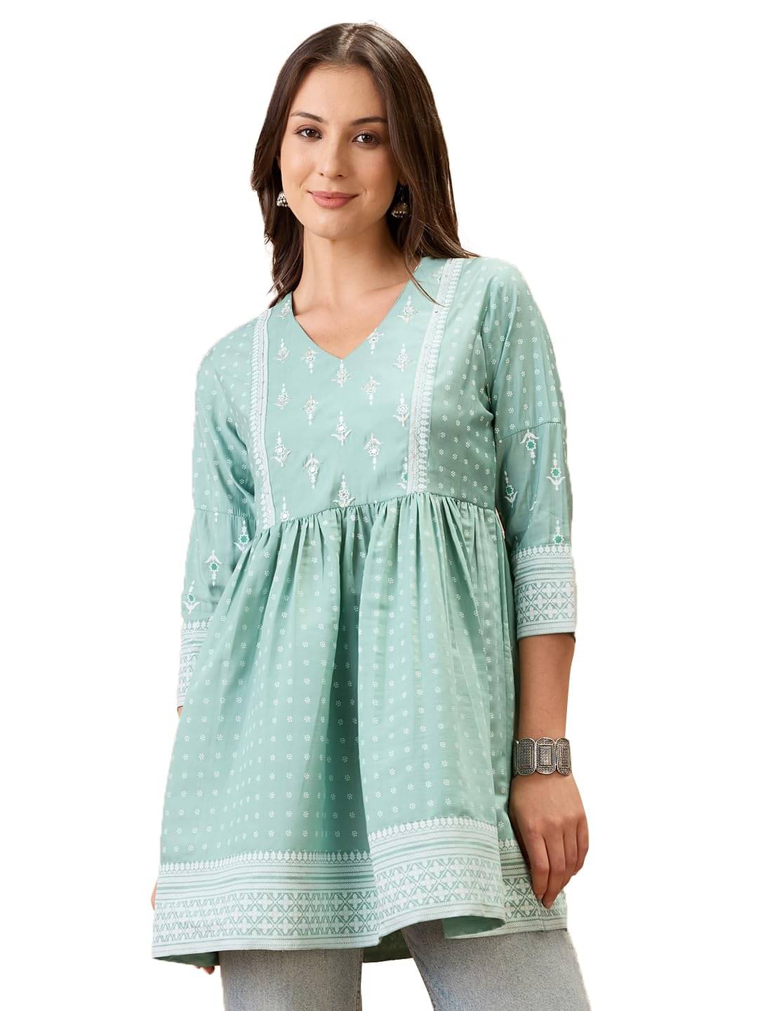     			Globus Women's Polyester Tunic ( Green )