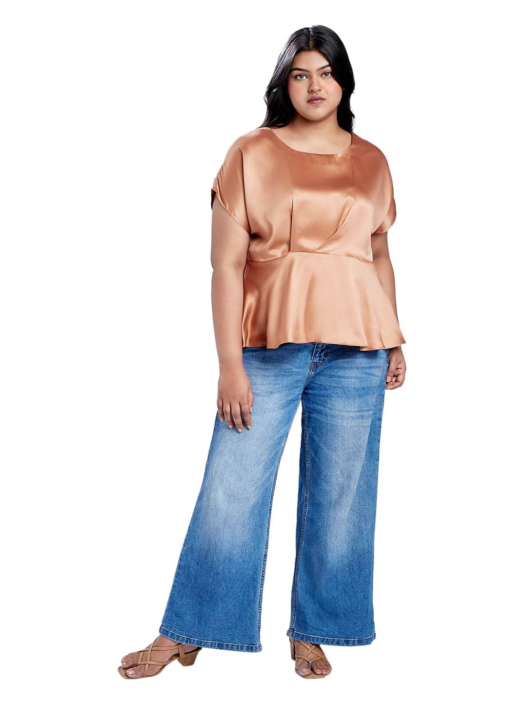 Globus Women's Satin A-Line Top ( Pink )     			Globus Women's Satin A-Line Top ( Pink )