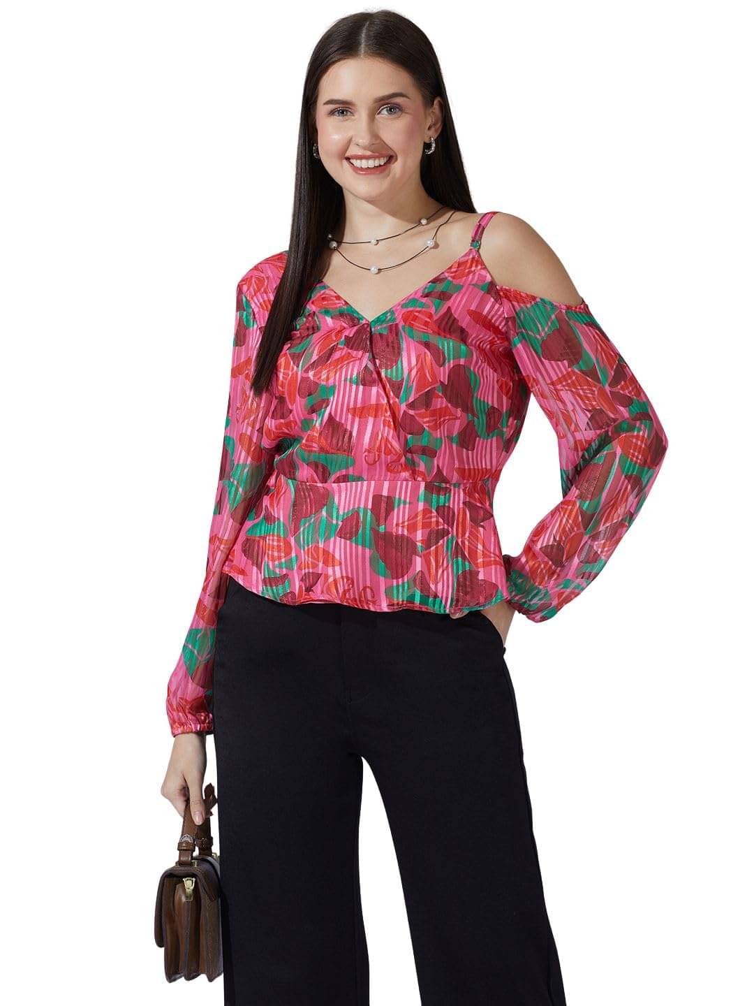     			Globus Women's Satin A-Line Top ( Pink )