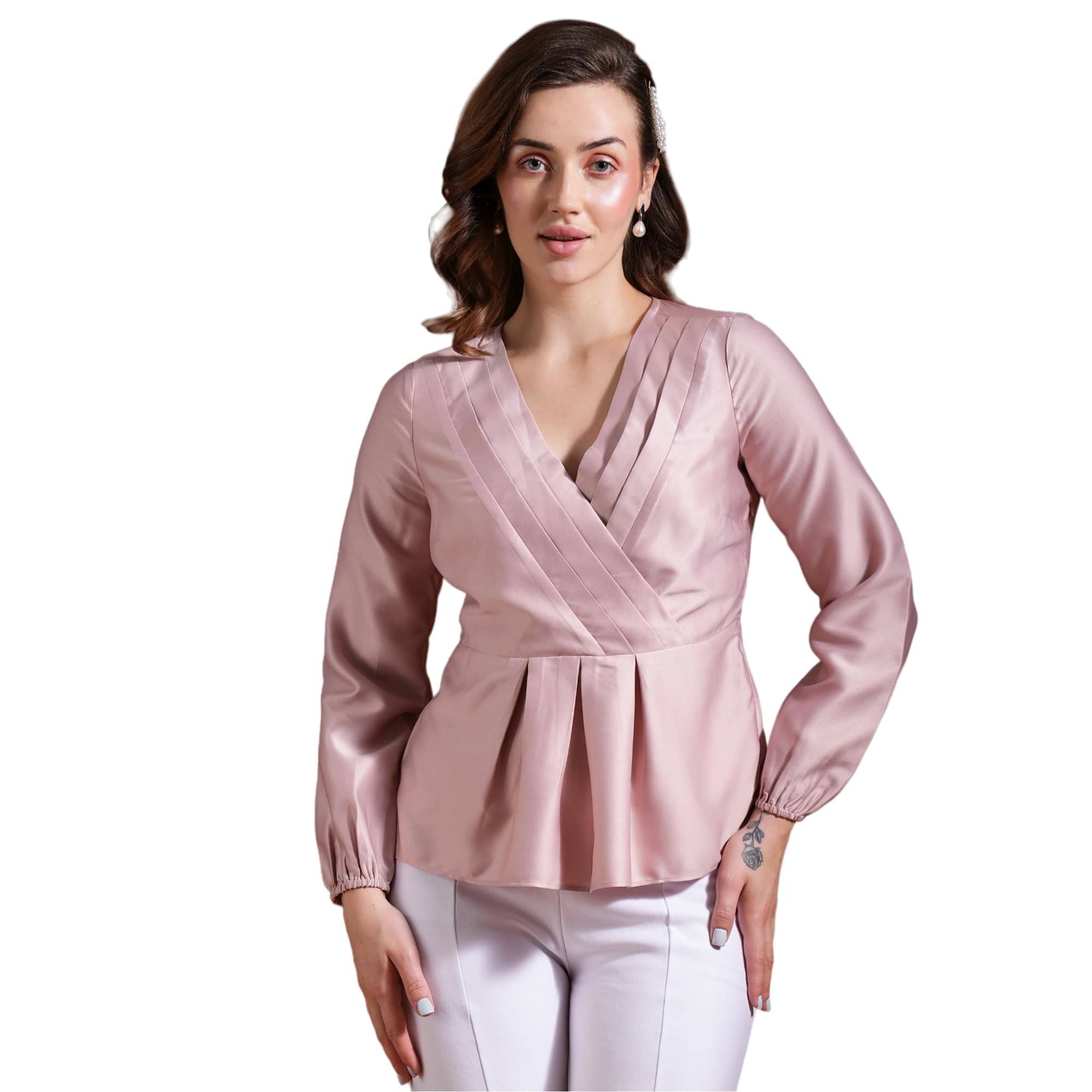 Globus Women's Satin Regular Top ( Pink )     			Globus Women's Satin Regular Top ( Pink )