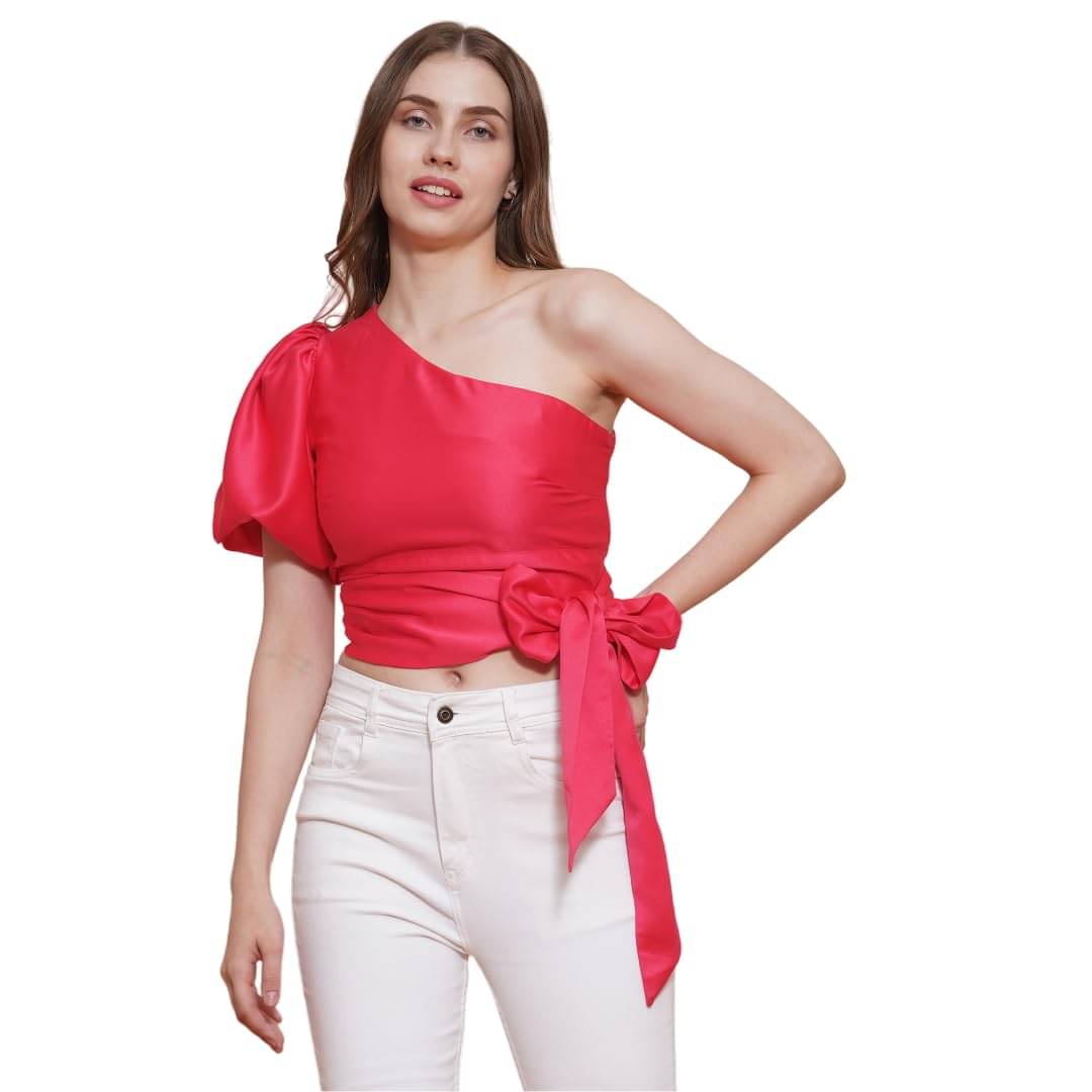 Globus Women's Satin Wrap Top ( Pink ) Globus Women's Satin Wrap Top ( Pink )