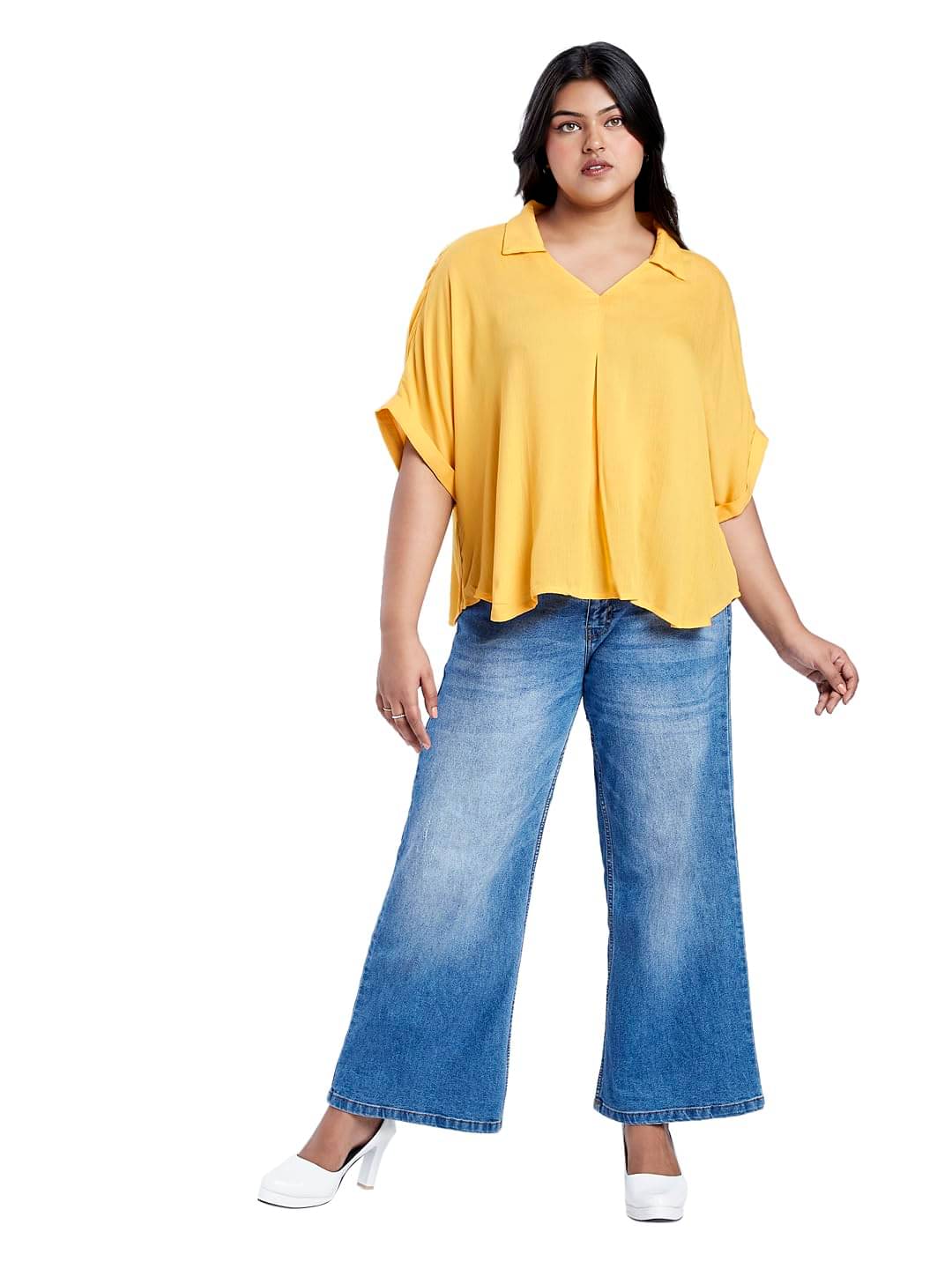    			Globus Women's Viscose Regular Top ( Yellow )