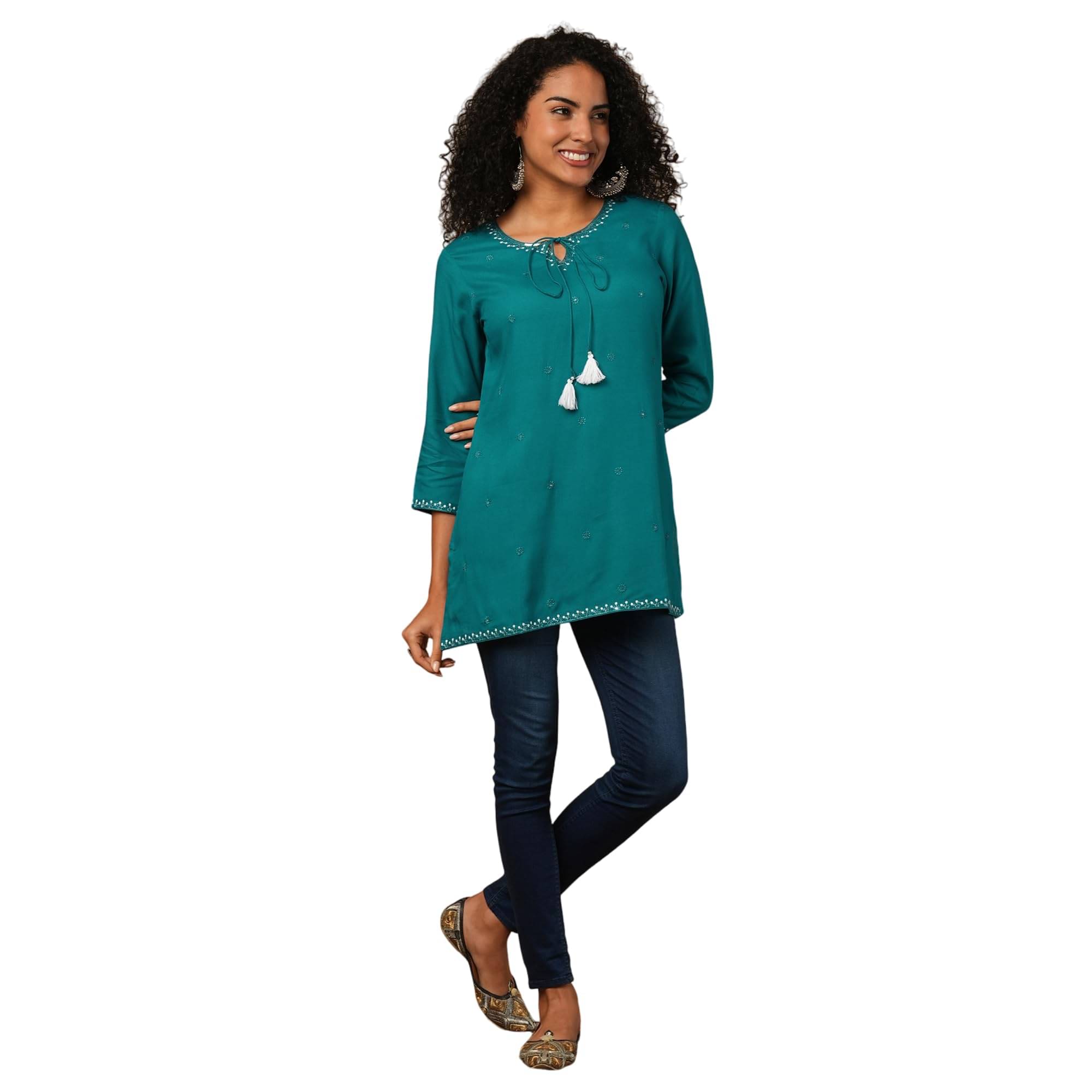 Globus Women's Viscose Tunic ( Blue ) Globus Women's Viscose Tunic ( Blue )