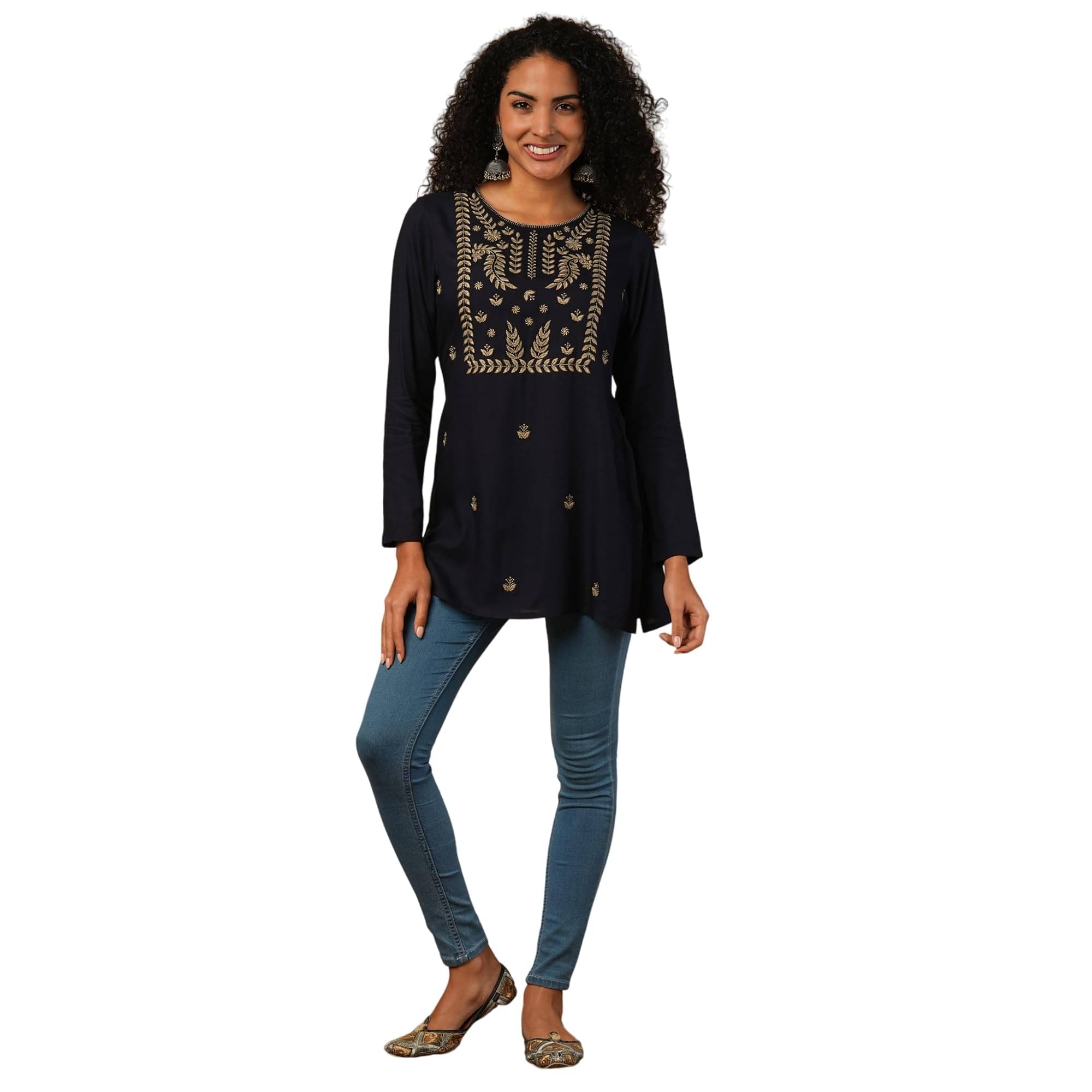 Globus Women's Viscose Tunic ( Blue ) Globus Women's Viscose Tunic ( Blue )