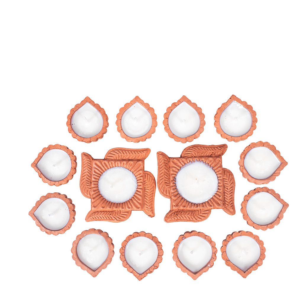 Itsy Bitsy Ready to Use Terracotta Diya Swastika Set of 14 | Handmade Decorative Clay Diya | Traditional Terracotta Diyas for Diwali Puja Home Temple Decoration Gift     			Itsy Bitsy Ready to Use Terracotta Diya Swastika Set of 14 | Handmade Decorative Clay Diya | Traditional Terracotta Diyas for Diwali Puja Home Temple Decoration Gift
