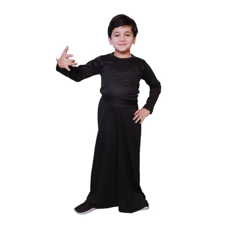     			Kaku Fancy Dresses Contemporary Dance Palazzo Pants Loose Fit Flared Trousers - Black, 10-12 Years, Unisex