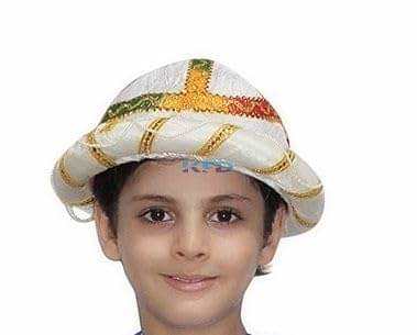     			Kaku Fancy Dresses Tipu Sultan Pagdi Traditional Pathani/Afghani Safa for Kids | Historical Fancy Dress Turban for Cultural Events & School Plays - Green, FREE, UNISEX