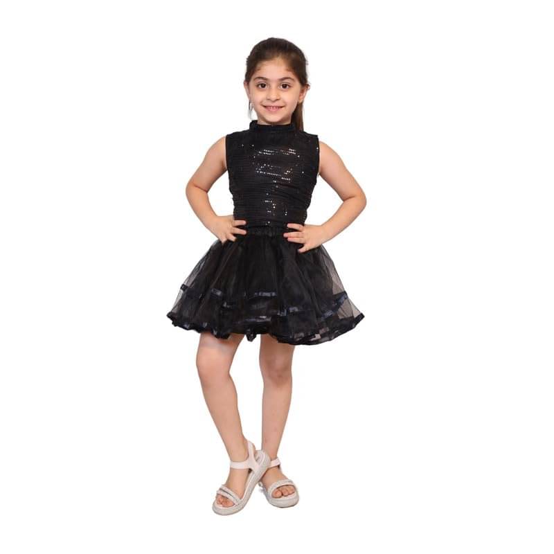 Kaku Fancy Dresses Western Dance Costume for Kids Halter Neck Fancy Dress For Annual Function - Black, 5-6 YEARS, Girl Kaku Fancy Dresses Western Dance Costume for Kids Halter Neck Fancy Dress For Annual Function - Black, 5-6 YEARS, Girl