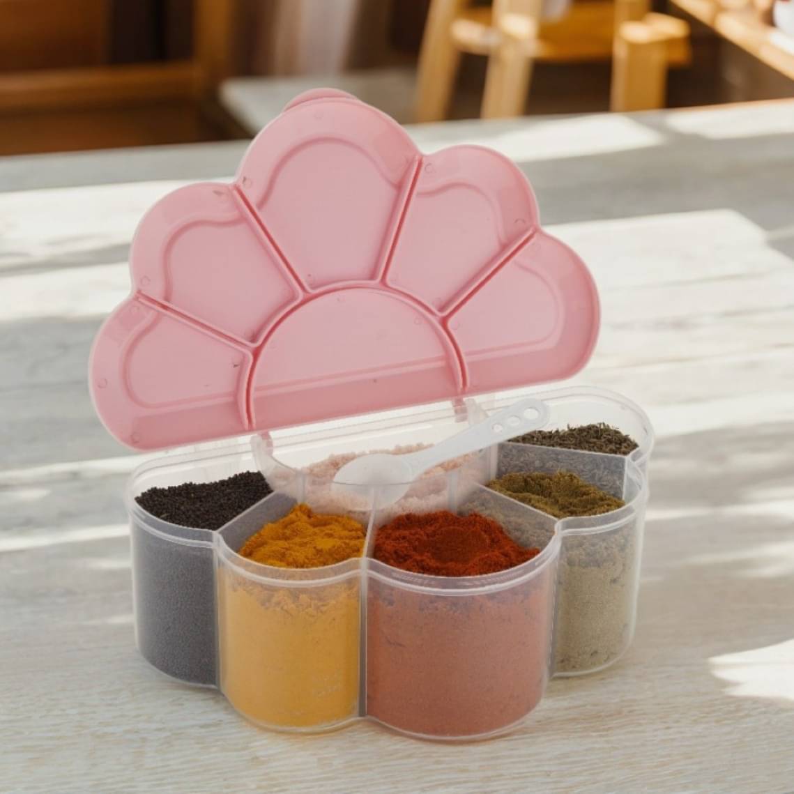 Metrolife 6 in 1 Container Plastic Pink Spice Container ( Set of 1 ) Metrolife 6 in 1 Container Plastic Pink Spice Container ( Set of 1 )