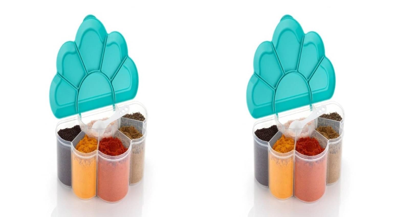 Metrolife 6 in 1 Container Plastic Green Spice Container ( Set of 2 ) Metrolife 6 in 1 Container Plastic Green Spice Container ( Set of 2 )