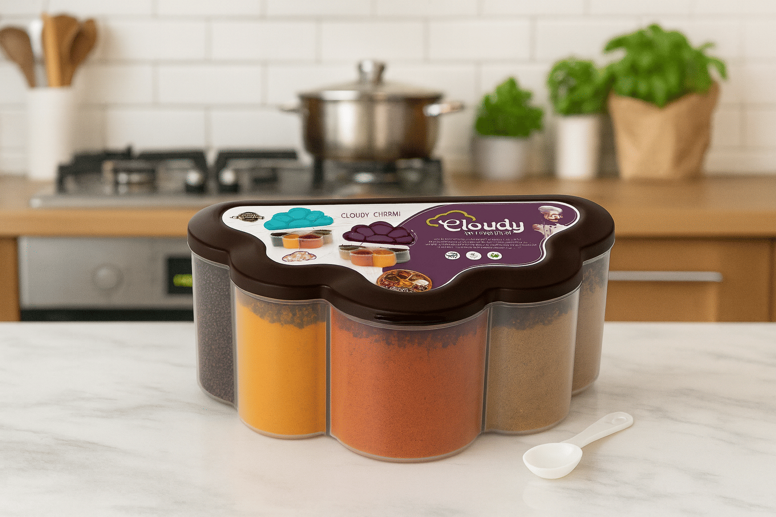     			Metrolife 6 in 1 Container Plastic Brown Spice Container ( Set of 1 )