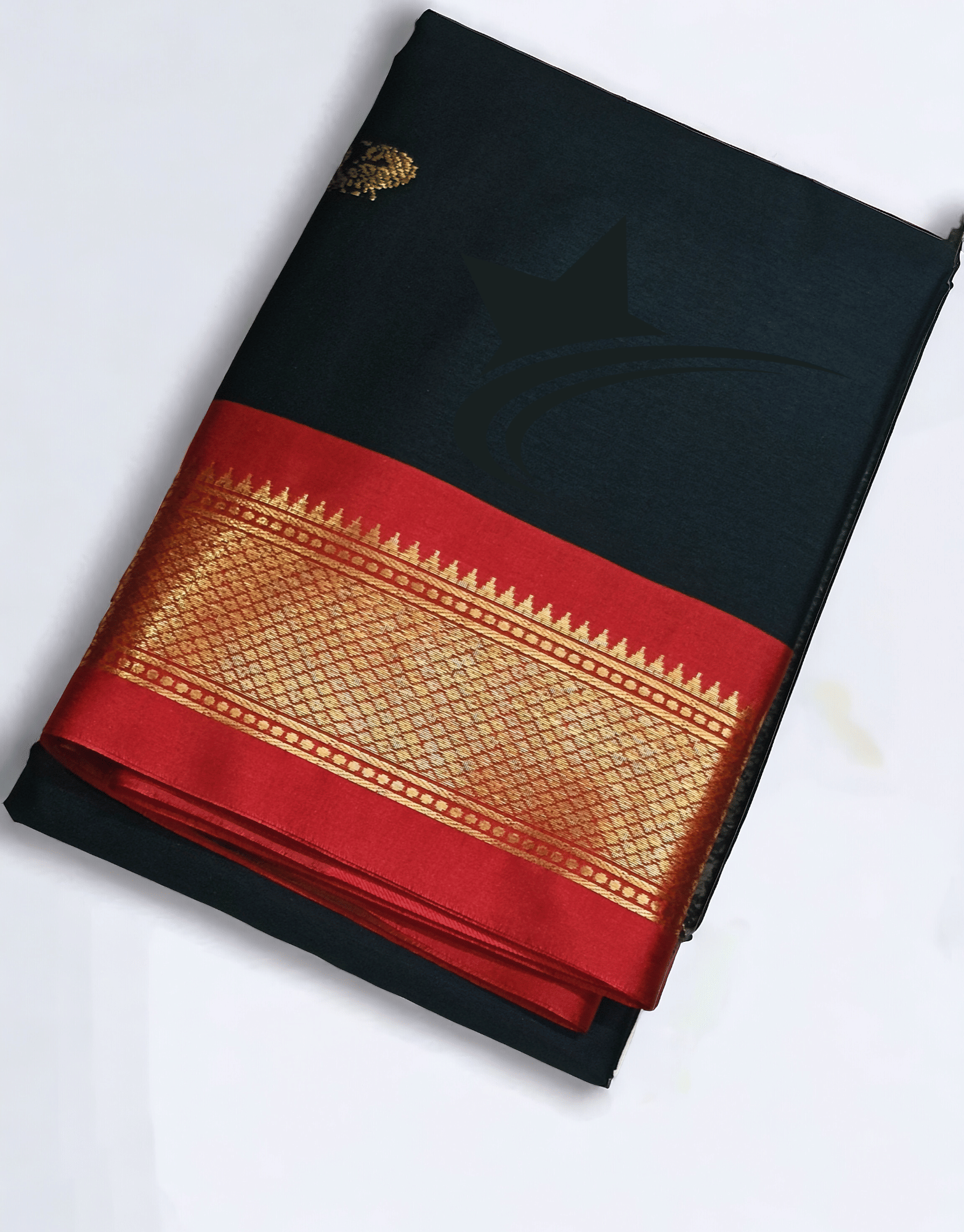 NST5 Cotton Silk Woven Chanderi saree With Unstitched Blouse Piece ( Black ) NST5 Cotton Silk Woven Chanderi saree With Unstitched Blouse Piece ( Black )