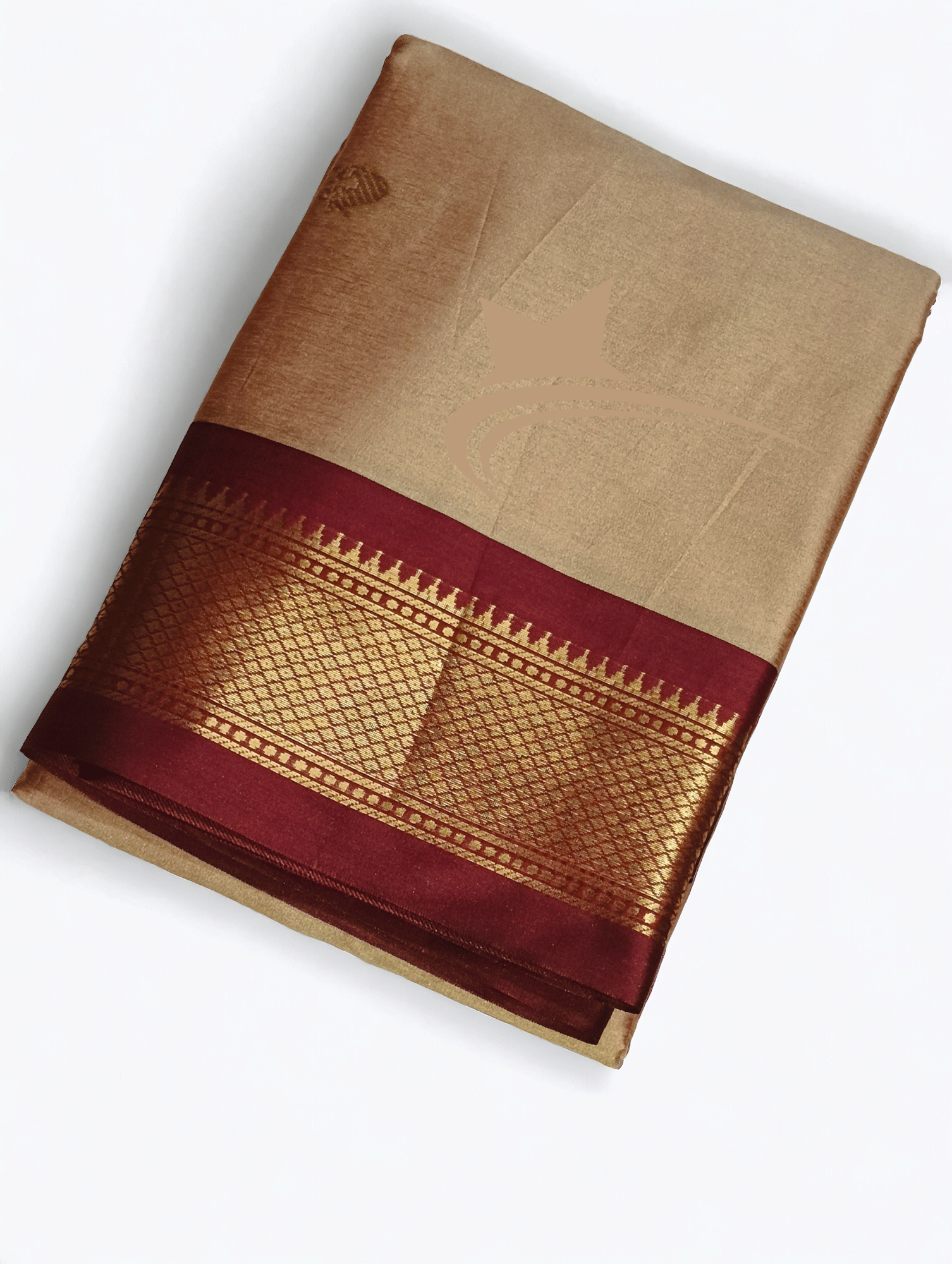     			NST5 Cotton Silk Woven Chanderi saree With Unstitched Blouse Piece ( Brown )