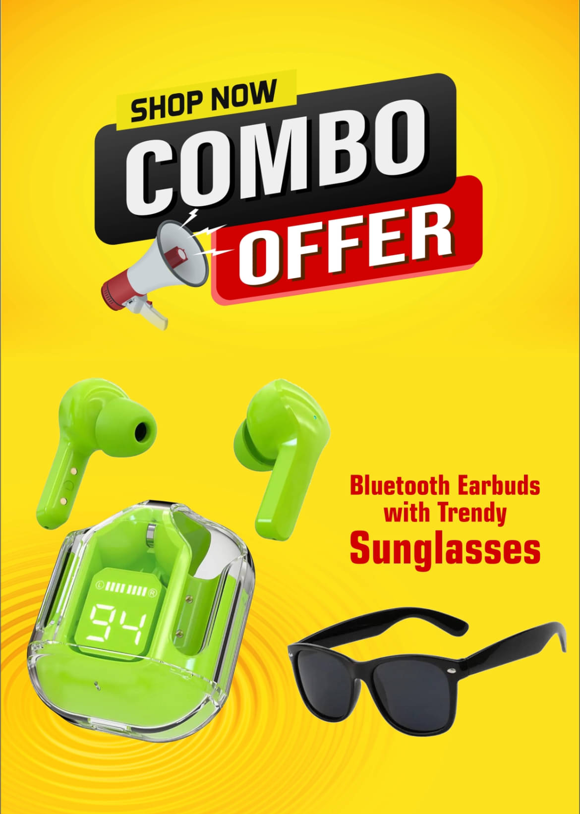     			Neo ULTRAPOD GREEN Bluetooth True Wireless (TWS)  With Trendy Sunglasses