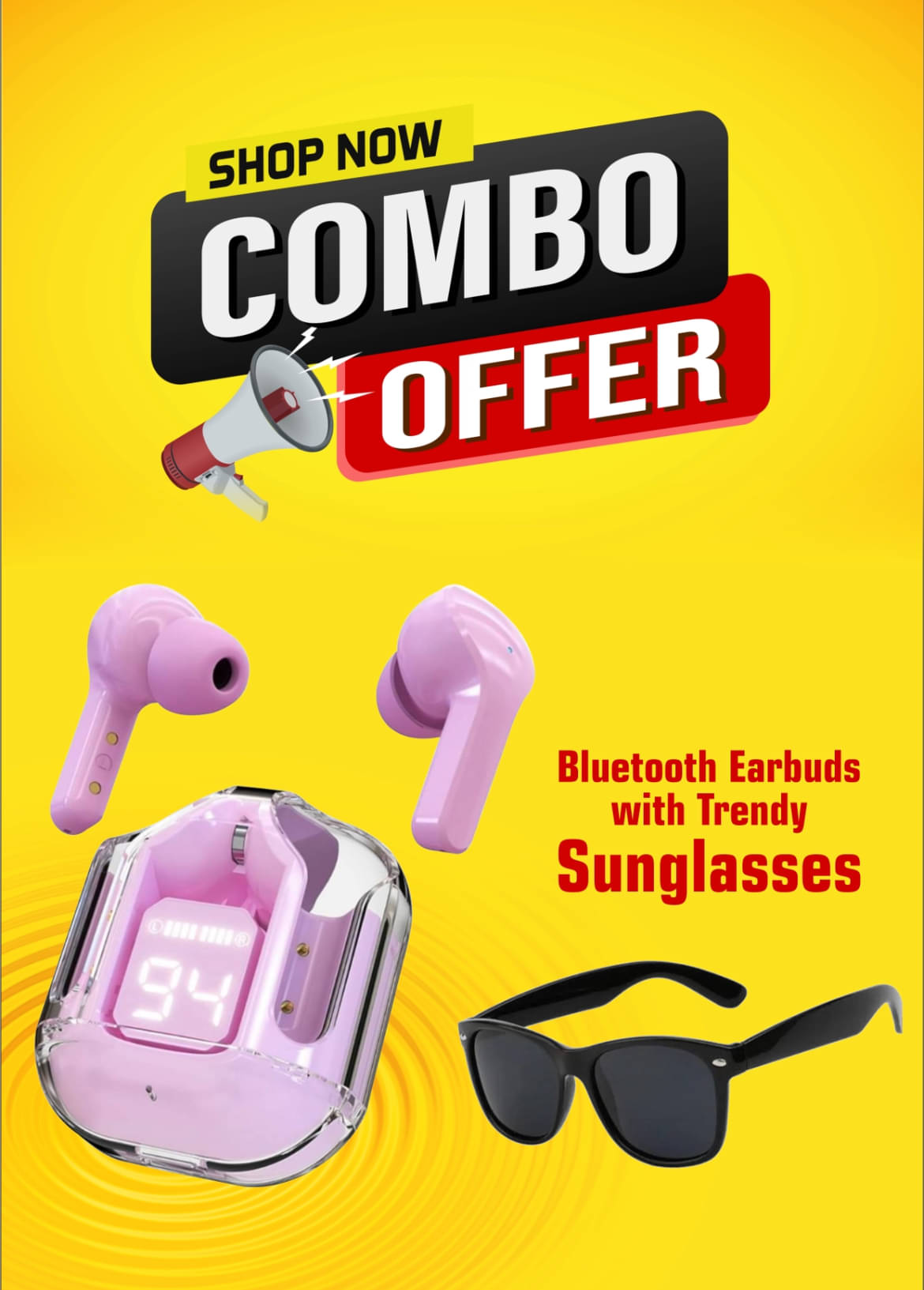     			Neo ULTRAPOD PINK Bluetooth True Wireless (TWS) With Trendy Sunglasses