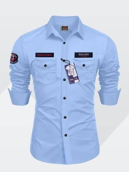     			Nexra Creation Cotton Blend Regular Fit Solids Full Sleeves Men's Casual Shirt - Aqua Blue ( Pack of 1 )