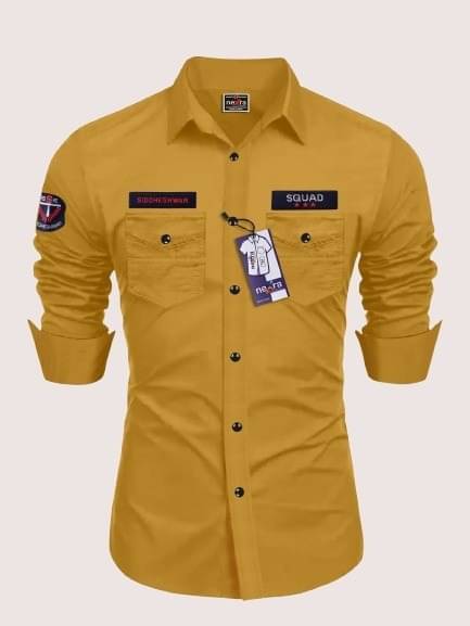    			Nexra Creation Cotton Blend Regular Fit Solids Full Sleeves Men's Casual Shirt - Yellow ( Pack of 1 )
