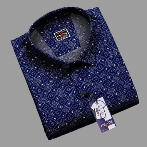     			Nexra Creation Cotton Blend Regular Fit Solids Full Sleeves Men's Casual Shirt - Navy Blue ( Pack of 1 )