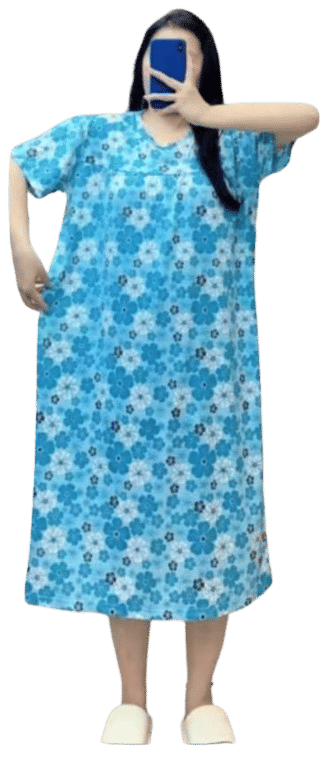     			Pari hub Cotton Blend Printed Women Maternity Nighty ( Blue )