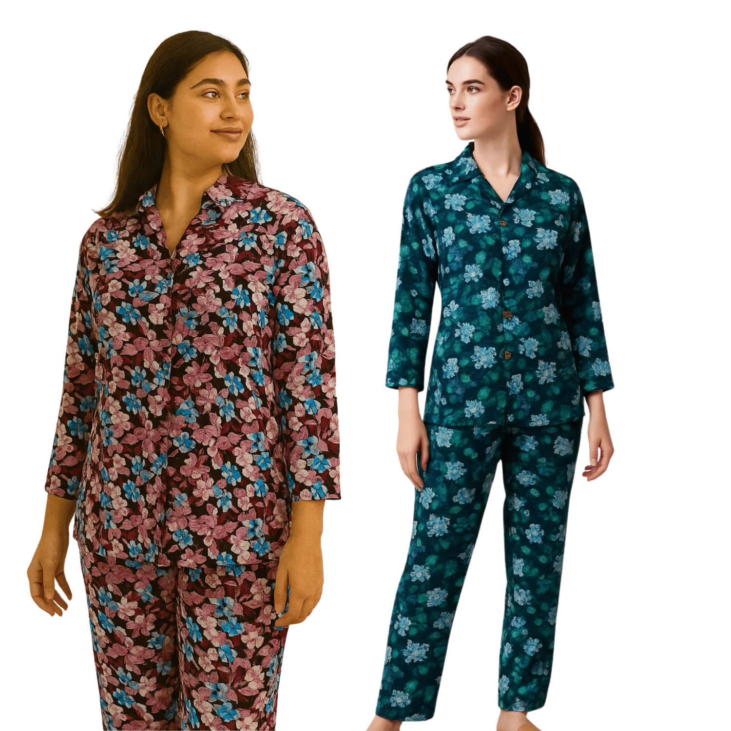     			Ridaa Women Printed Shirt With Joggers Co-Ord Set ( Multicolor )