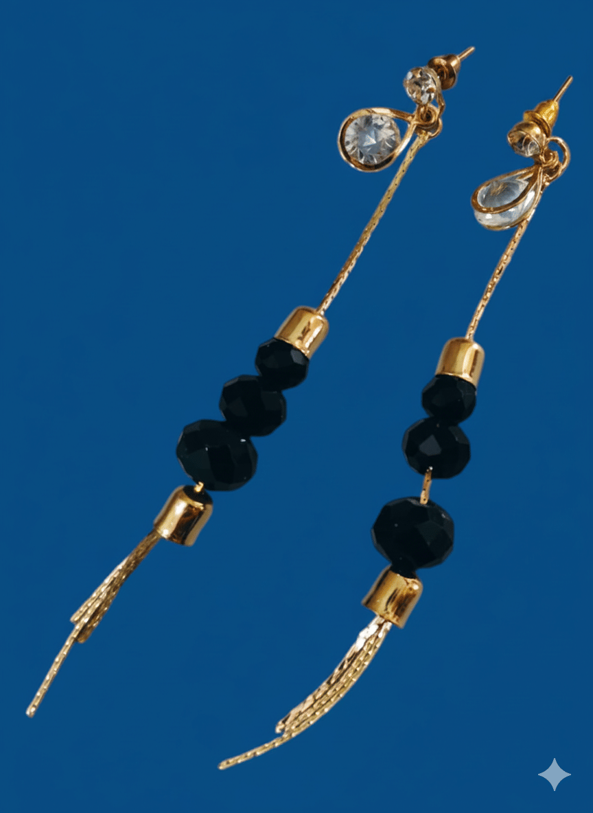     			Ridhi Sidhi Collection Black Jhumki Earrings ( Pack of 1 )