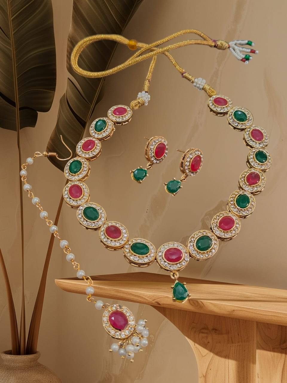 Ridhi Sidhi Collection Multi Color Brass Necklace Set ( Pack of 1 ) Ridhi Sidhi Collection Multi Color Brass Necklace Set ( Pack of 1 )