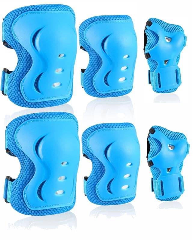     			Secure Hybrid Protective Gear Set - Knee, Elbow, and Wrist Guards with HDPE Shell, Polyester Mesh, EVA Foam & Soft PU Cushioning for Skating, Cycling