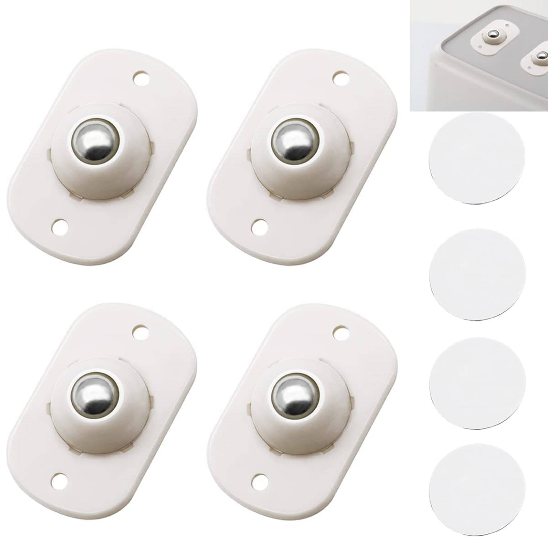     			Self Adhesive Mini Swivel Casters Wheels, Universal Wheels at The Bottom of The Storage Box, Swivel Caster Wheels 360 Degree Rotation Pulley for Furniture Various Storage Boxes (Set Of 4)
