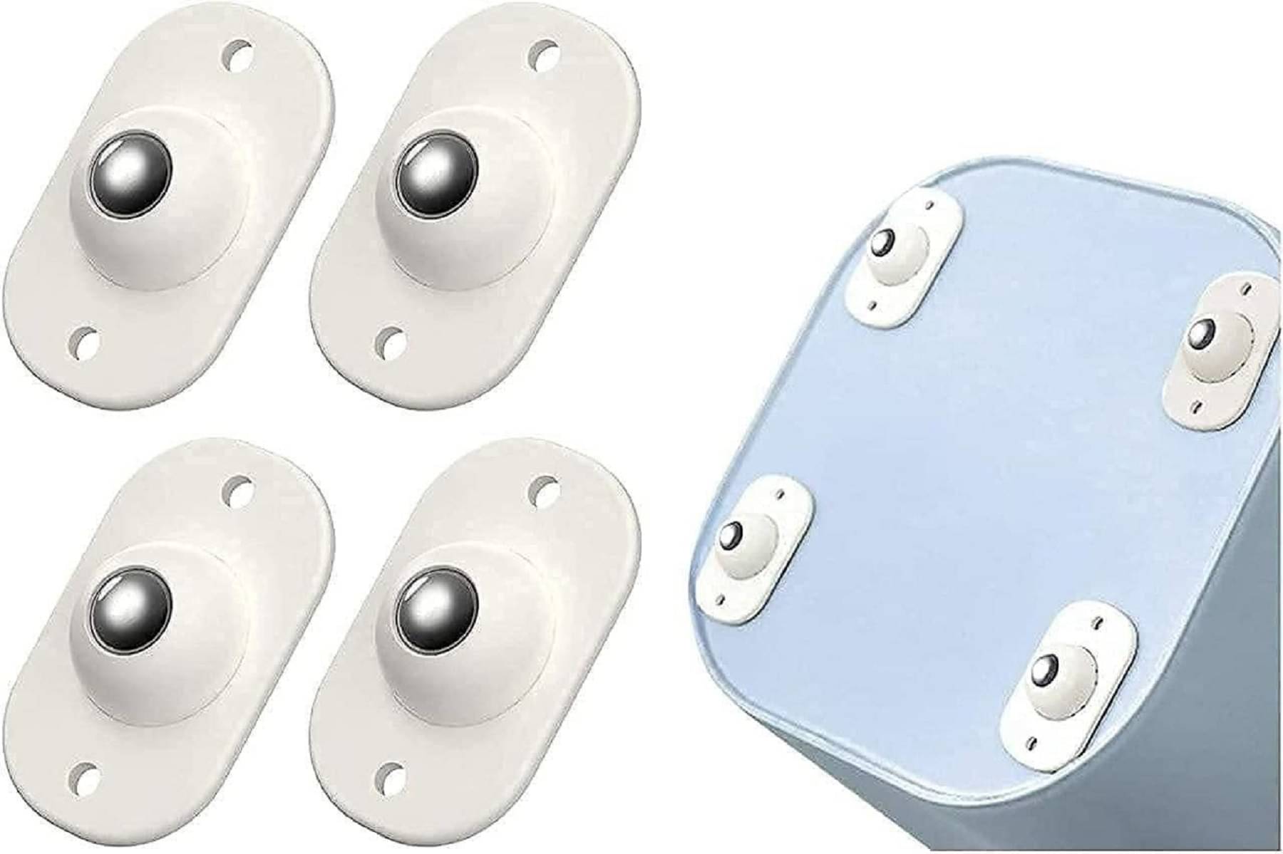     			Self Adhesive Mini Swivel Casters Wheels, Universal Wheels at The Bottom of The Storage Box, Swivel Caster Wheels 360 Degree Rotation Pulley for Furniture Various Storage Boxes (Set Of 4)