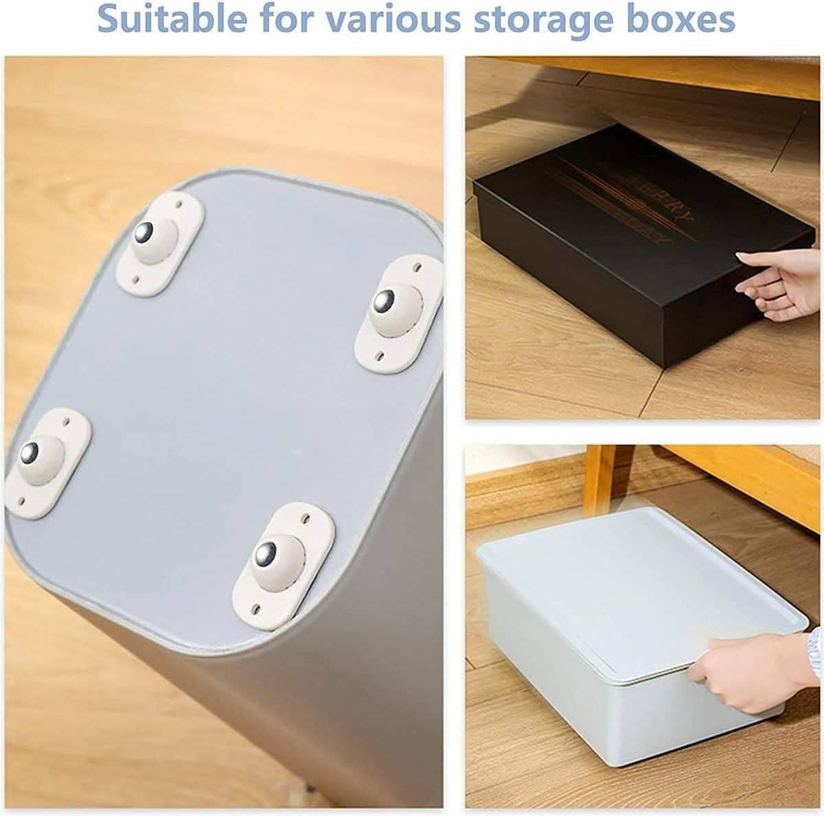     			Self Adhesive Mini Swivel Casters Wheels, Universal Wheels at The Bottom of The Storage Box, Swivel Caster Wheels 360 Degree Rotation Pulley for Furniture Various Storage Boxes (Set Of 4)