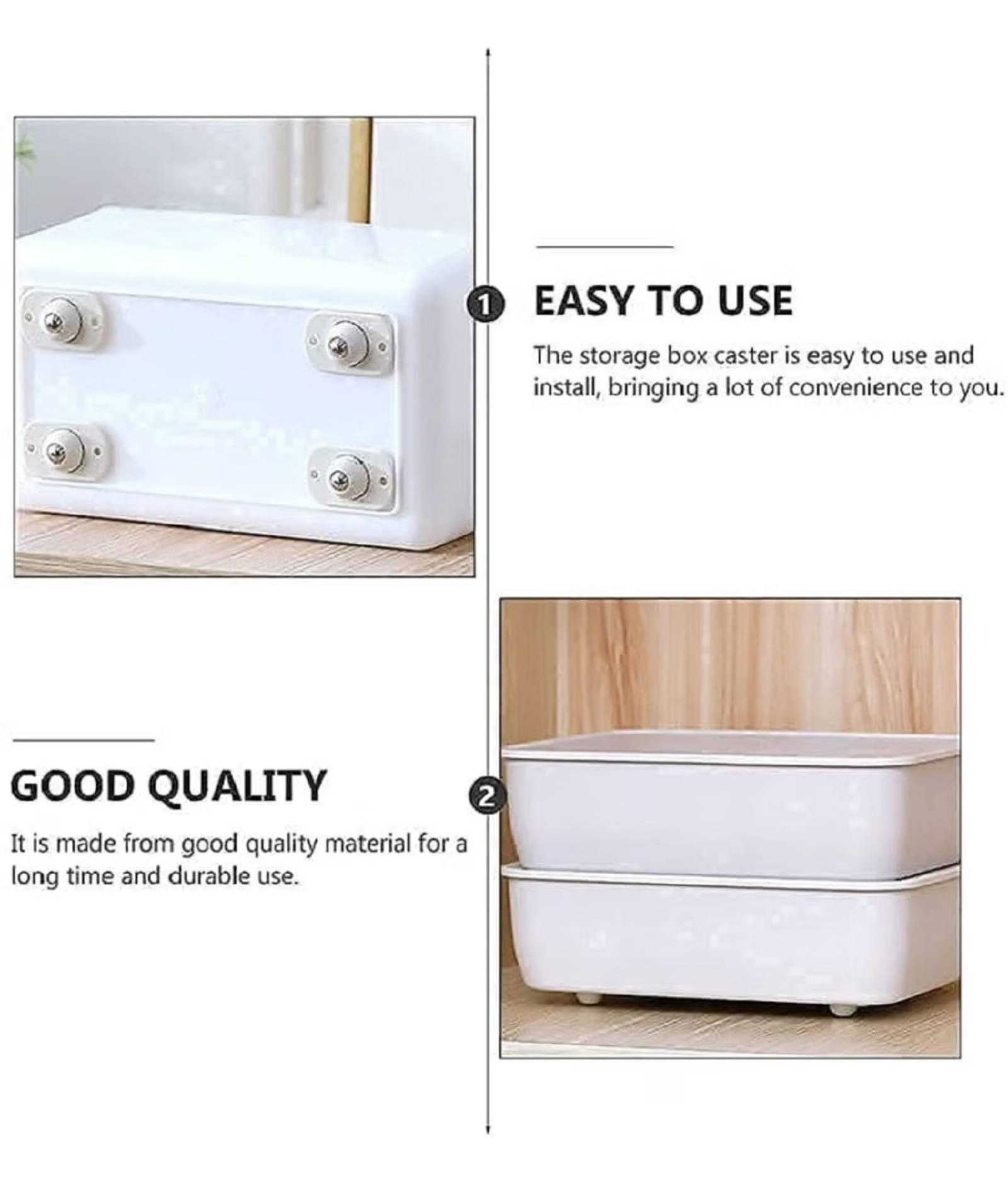     			Self Adhesive Mini Swivel Casters Wheels, Universal Wheels at The Bottom of The Storage Box, Swivel Caster Wheels 360 Degree Rotation Pulley for Furniture Various Storage Boxes (Set Of 4)