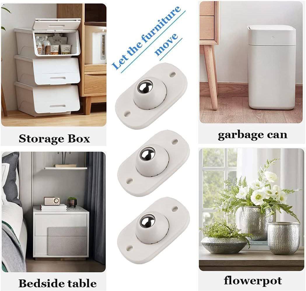     			Self Adhesive Mini Swivel Casters Wheels, Universal Wheels at The Bottom of The Storage Box, Swivel Caster Wheels 360 Degree Rotation Pulley for Furniture Various Storage Boxes (Set Of 4)