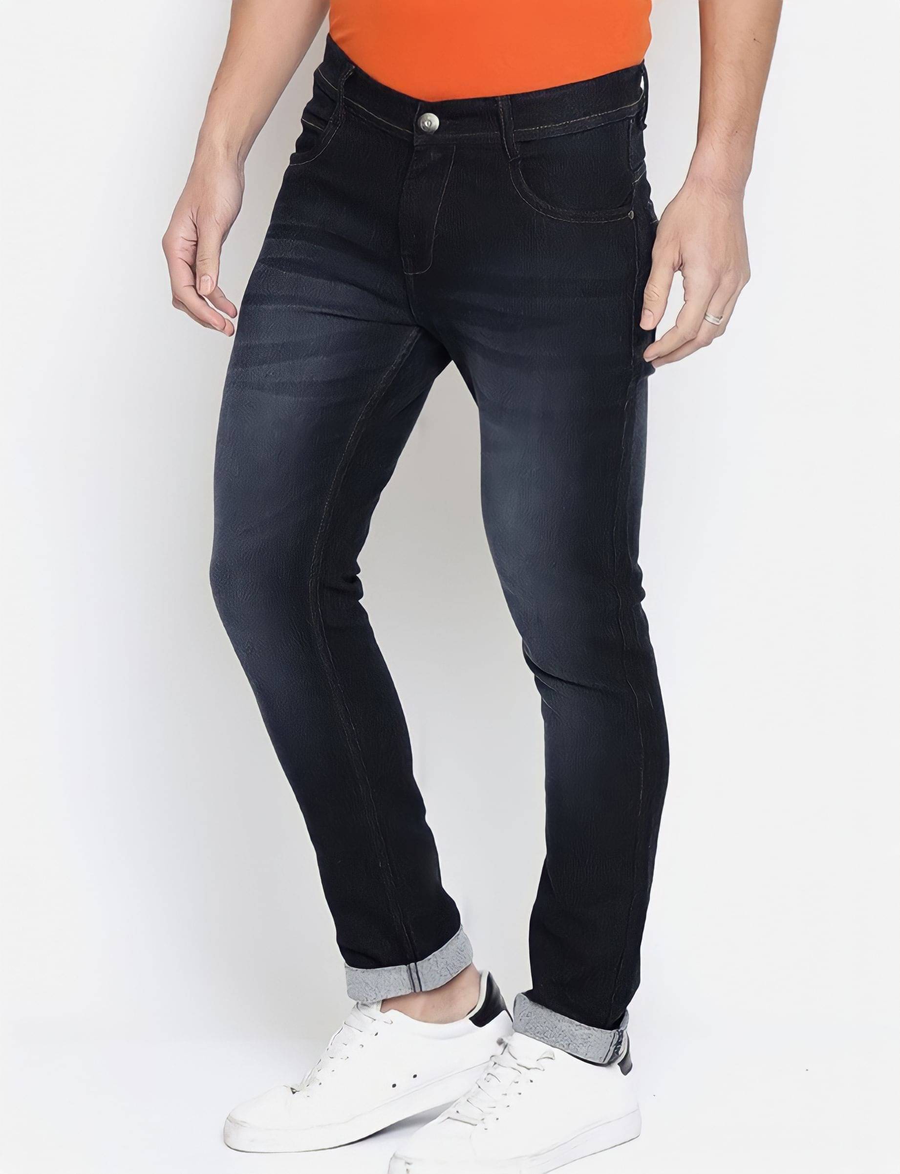     			Sindon Regular Fit Faded Men's Jeans - Black ( Pack of 1 )