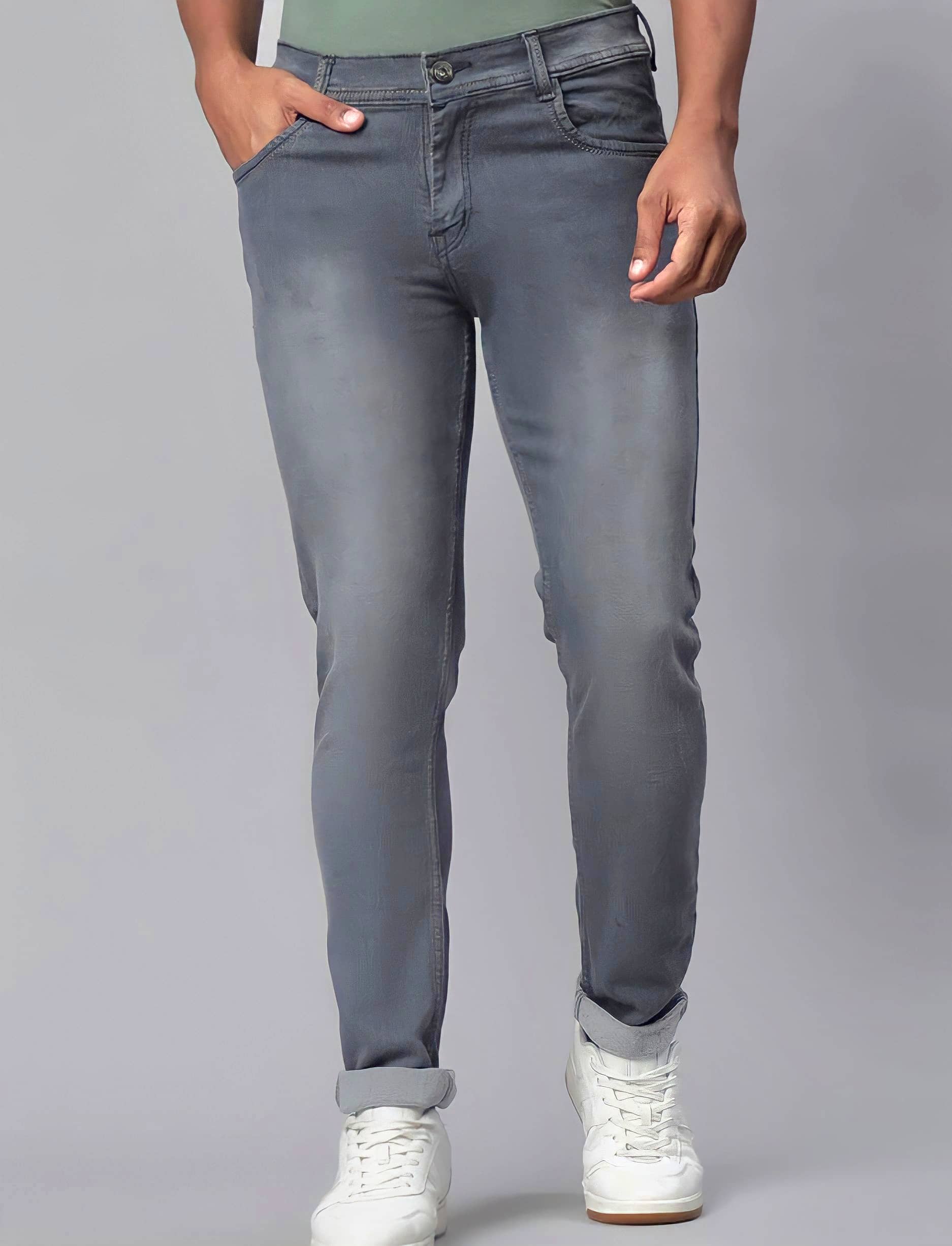 Sindon Straight Faded Men's Jeans - Grey ( Pack of 1 ) - Jeans | Buy online on ZillyBuy
