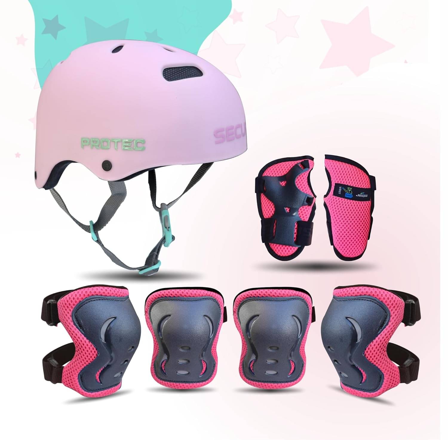     			Sx 4 Ultra Protective Set for Skating, Cycling Helmet Set with Knee Pads Elbow Pads Wrist Guards, Adjustable Helmet, Protective Gear Set for Bicycle Roller Skating Skateboarding