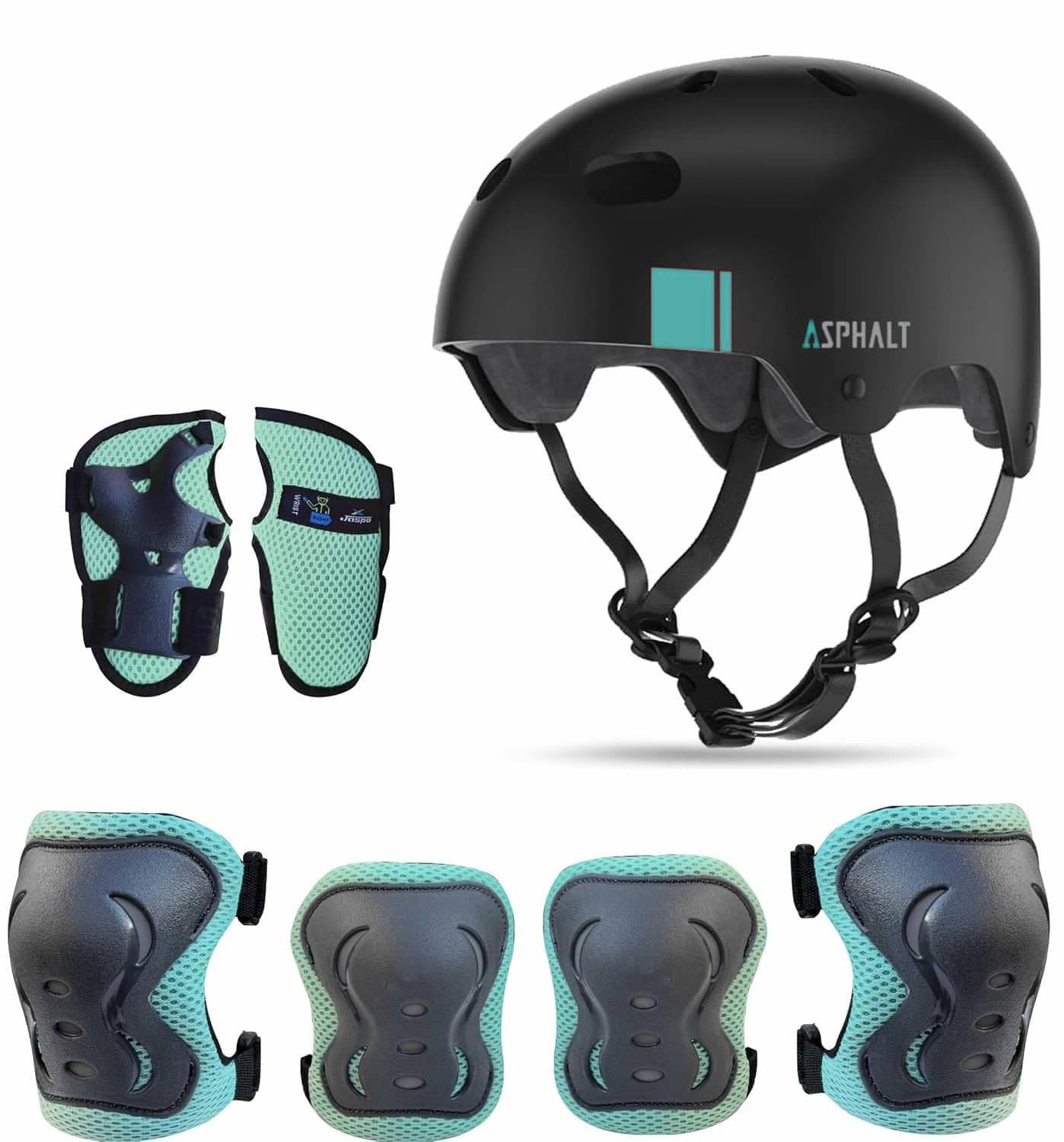     			Sx 4 Ultra Protective Set for Skating, Cycling Helmet Set with Knee Pads Elbow Pads Wrist Guards, Adjustable Helmet, Protective Gear Set for Bicycle Roller Skating Skateboarding
