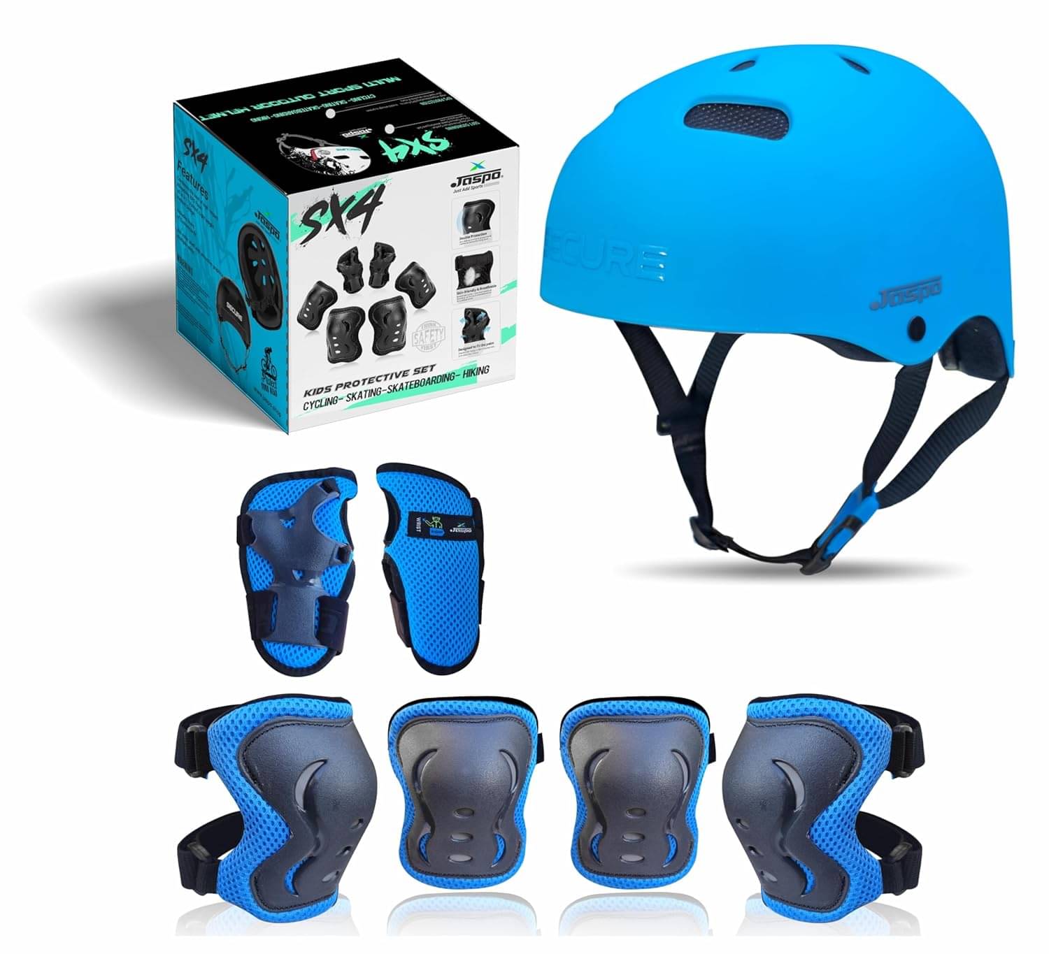 Sx 4 Ultra Protective Set for Skating, Cycling Helmet Set with Knee Pads Elbow Pads Wrist Guards, Adjustable Helmet, Protective Gear Set for Bicycle Roller Skating Skateboarding     			Sx 4 Ultra Protective Set for Skating, Cycling Helmet Set with Knee Pads Elbow Pads Wrist Guards, Adjustable Helmet, Protective Gear Set for Bicycle Roller Skating Skateboarding