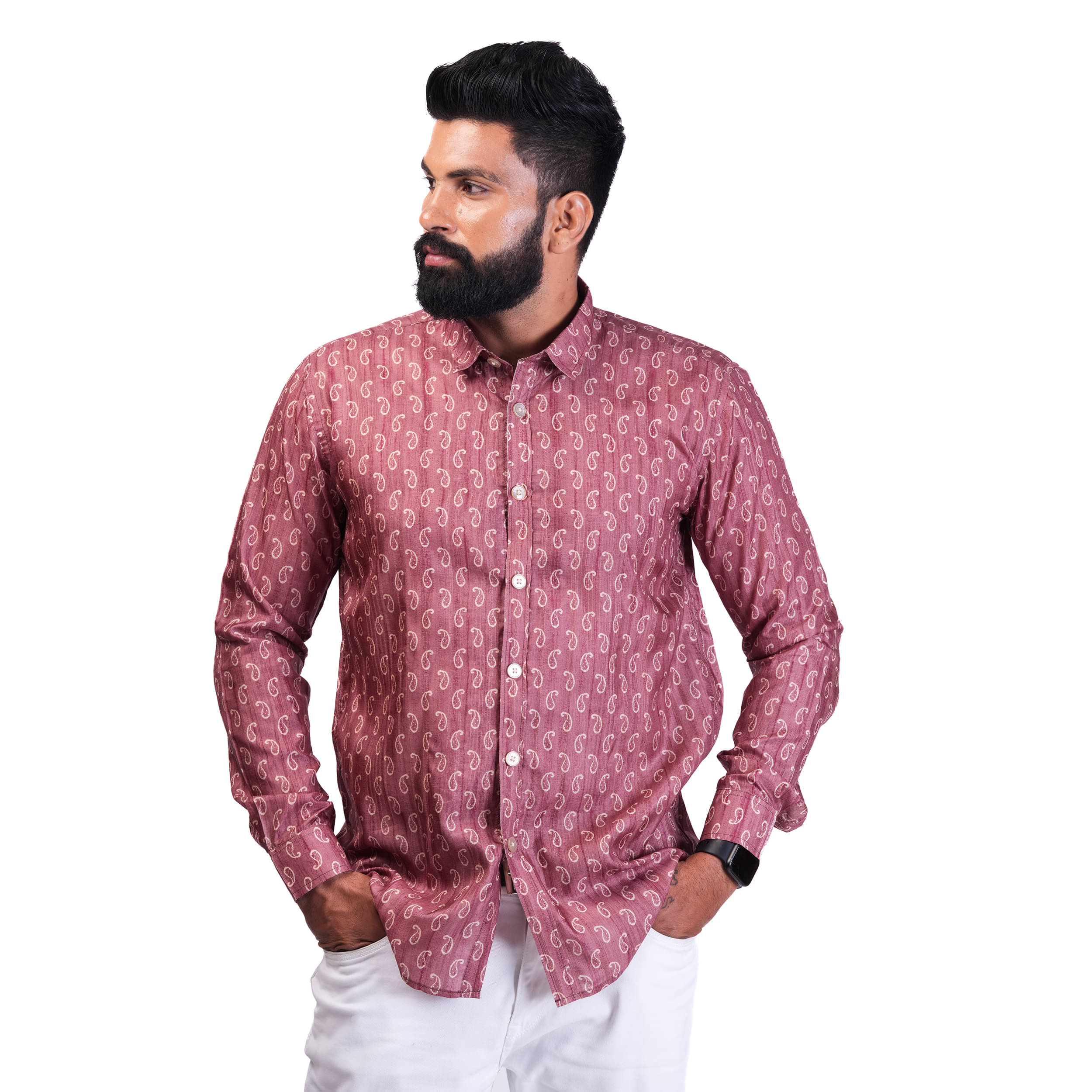     			TAK-DINA-DIN Silk Regular Fit Printed Full Sleeves Men's Casual Shirt - Brown ( Pack of 1 )