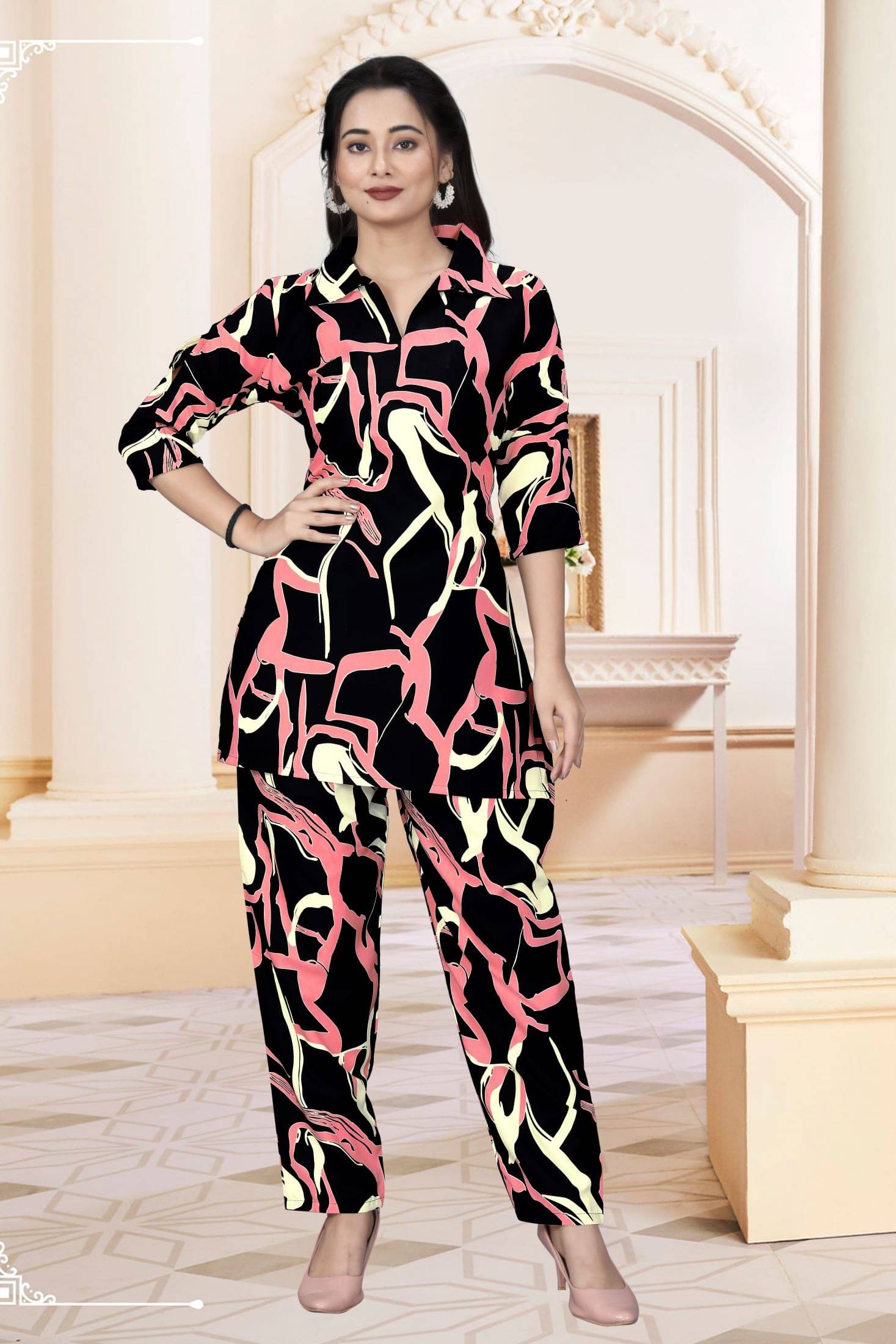     			TUHIRAJ Women Top With Trousers Co-Ord Set ( Multicolor )