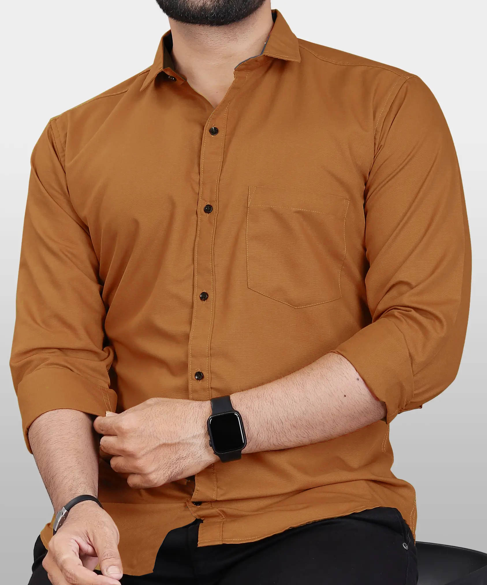     			iexira Cotton Blend Regular Fit Full Sleeves Men's Formal Shirt - Mustard ( Pack of 1 )