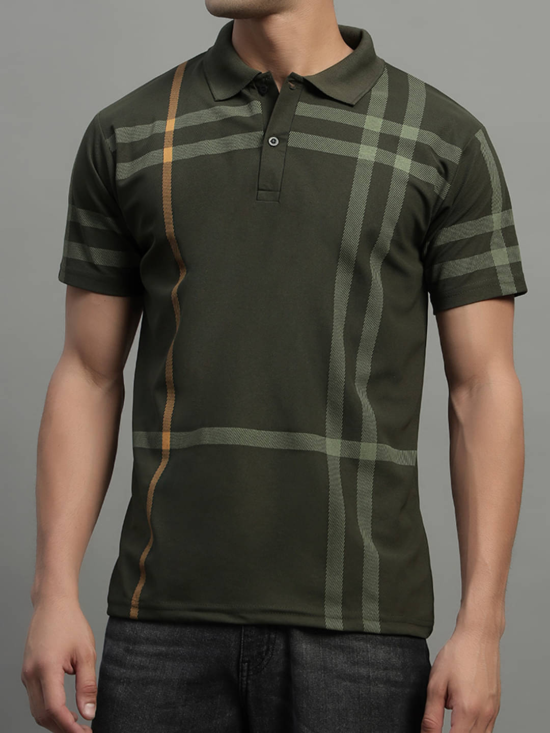 BLISS BOYS Men Polyester Regular Fit Printed Polo T Shirt ( Green ) BLISS BOYS Men Polyester Regular Fit Printed Polo T Shirt ( Green )