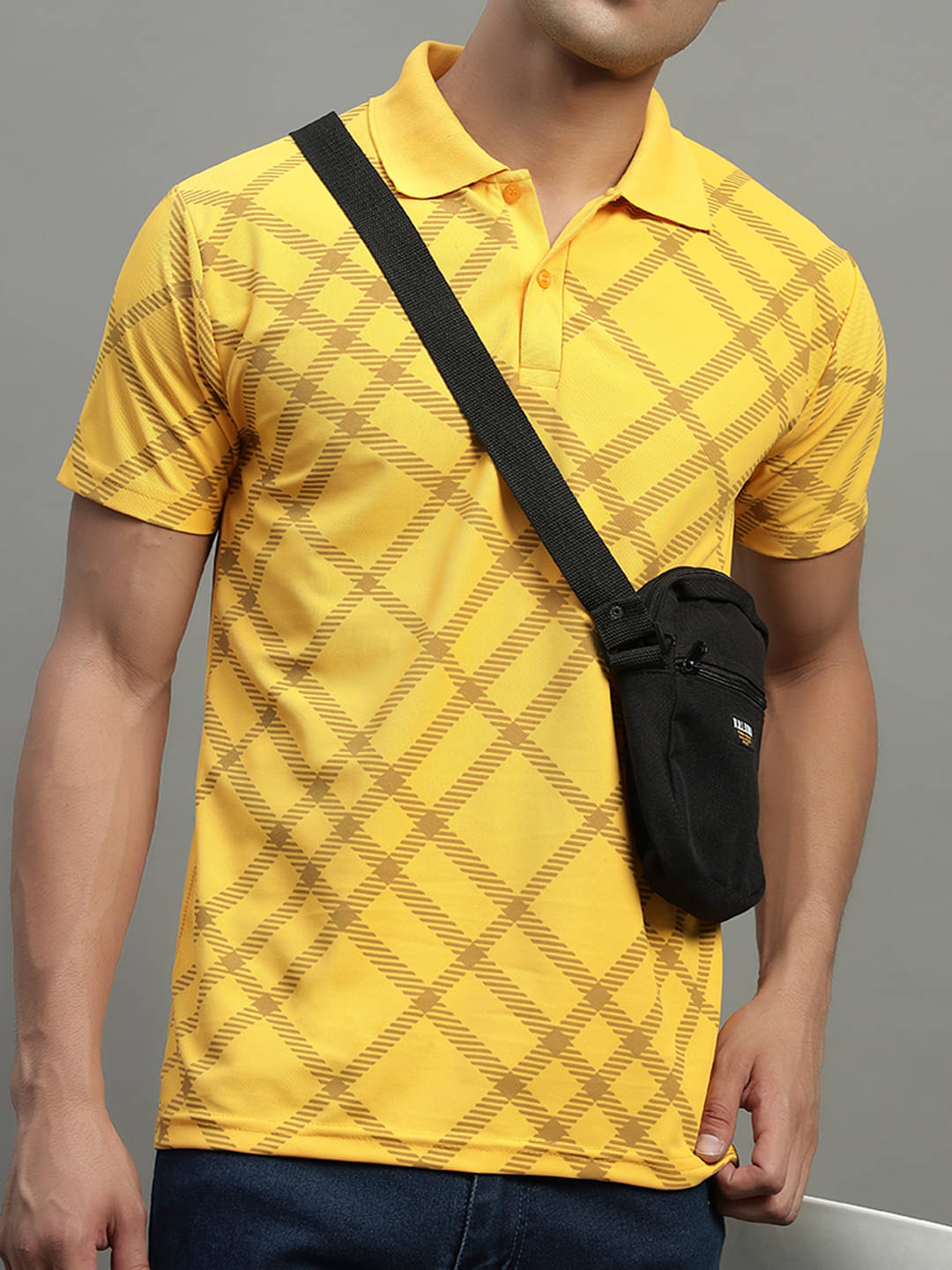 BLISS BOYS Men Polyester Regular Fit Printed Polo T Shirt ( Yellow ) BLISS BOYS Men Polyester Regular Fit Printed Polo T Shirt ( Yellow )