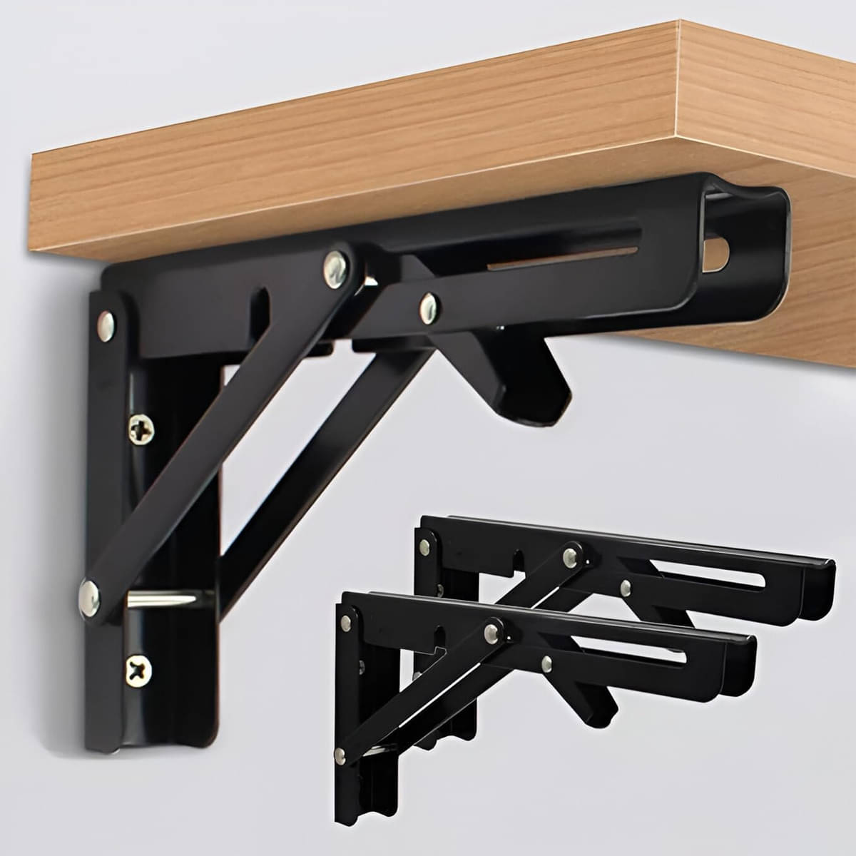     			CRAYLUXE 30CM Folding Shelf Bracket – Heavy-Duty Collapsible Wall Mount | Pair Set