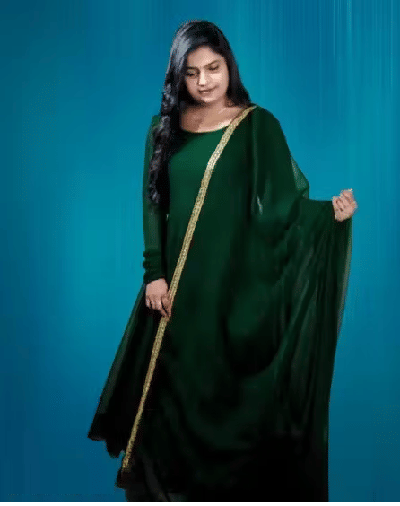     			DEEP STITCHING Women Georgette Anarkali Stitched Ethnic Gown ( Green )