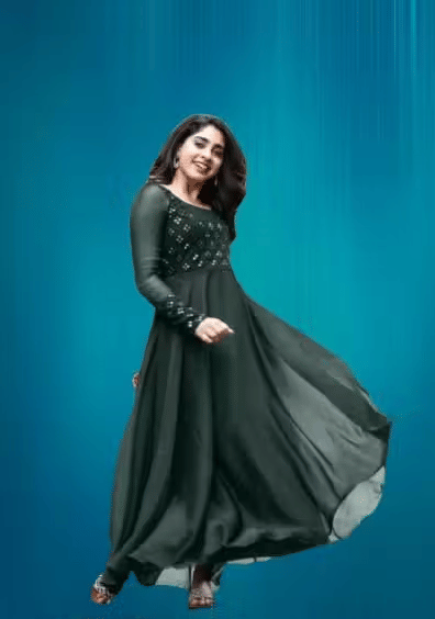     			DEEP STITCHING Women Georgette Anarkali Stitched Ethnic Gown ( Green )