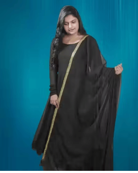 DEEP STITCHING Women Georgette Anarkali Stitched Ethnic Gown ( Black ) DEEP STITCHING Women Georgette Anarkali Stitched Ethnic Gown ( Black )