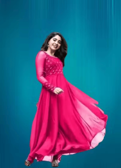     			DEEP STITCHING Women Georgette Anarkali Stitched Ethnic Gown ( Pink )