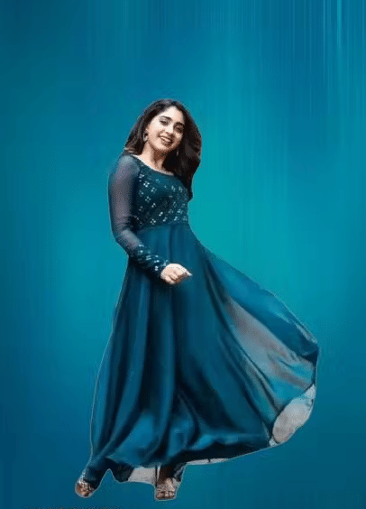     			DEEP STITCHING Women Georgette Anarkali Stitched Ethnic Gown ( Teal )