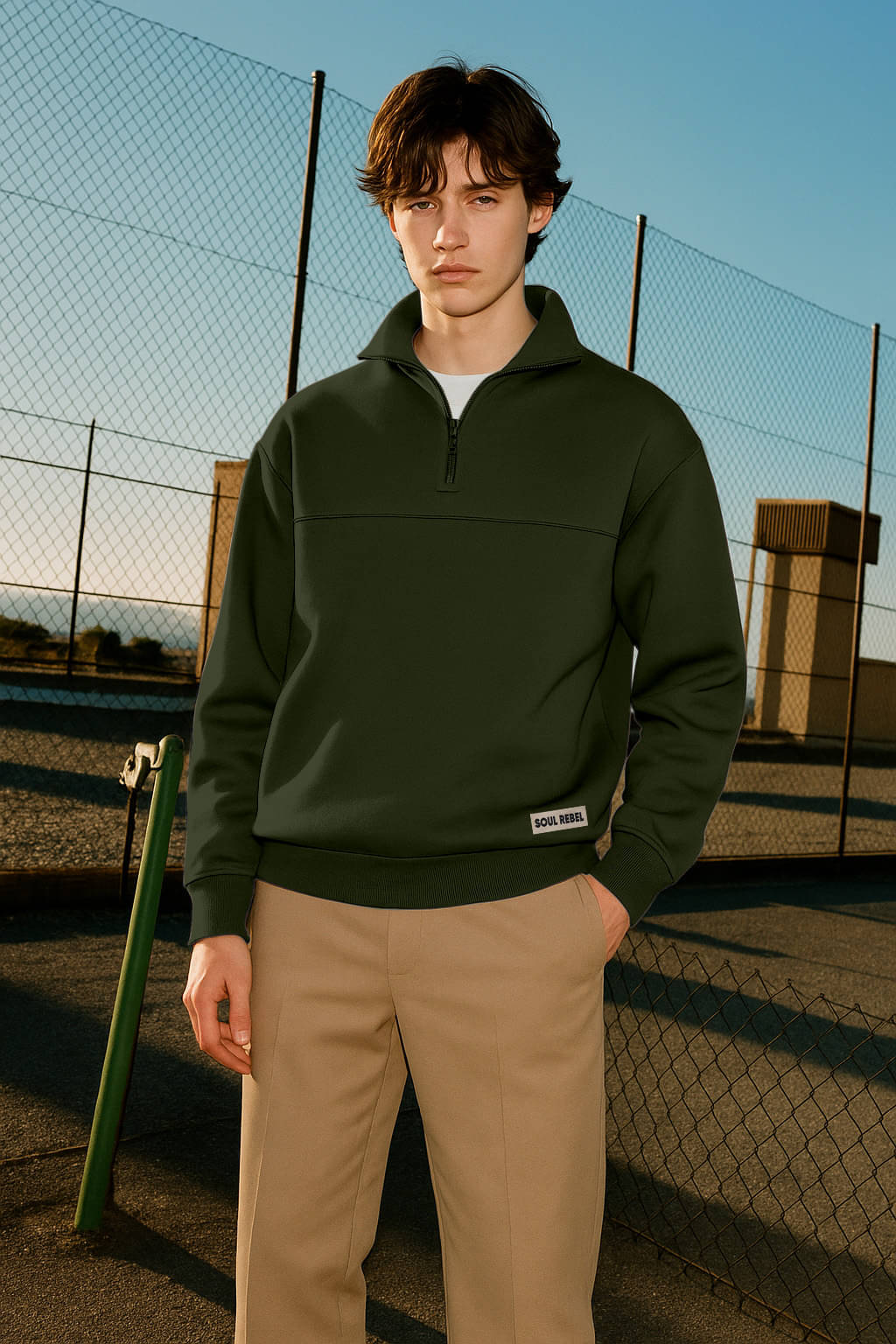 FTX Fleece High Neck Men's Sweatshirt - Olive ( Pack of 1 ) FTX Fleece High Neck Men's Sweatshirt - Olive ( Pack of 1 )