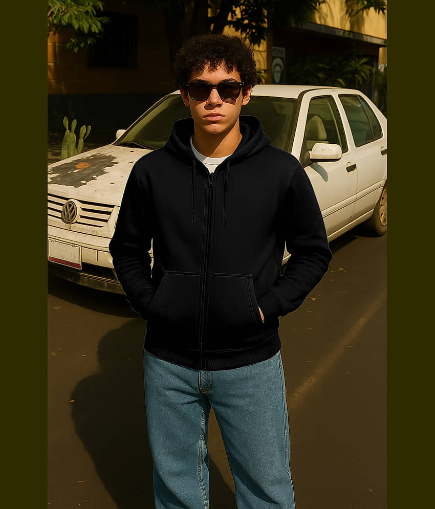 FTX Fleece Men's Casual Jacket - Black ( Pack of 1 ) - Jackets & Coats | Buy online on ZillyBuy